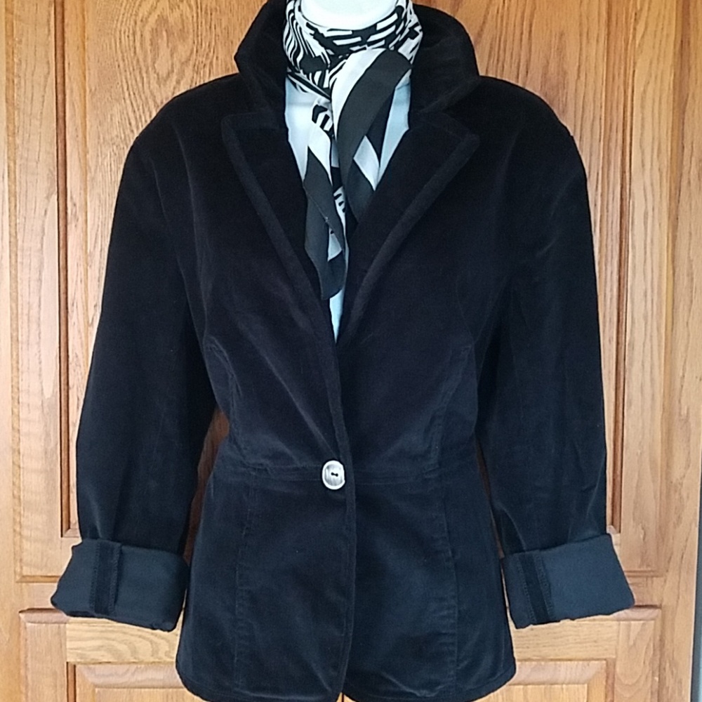 Black baby corduroy blazer by T Style lg.